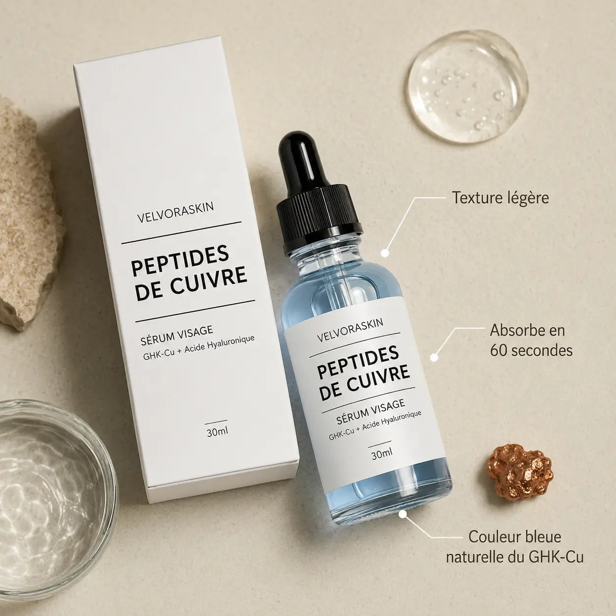 Sérum Peptides de Cuivre GHK-Cu — Velvoraskin