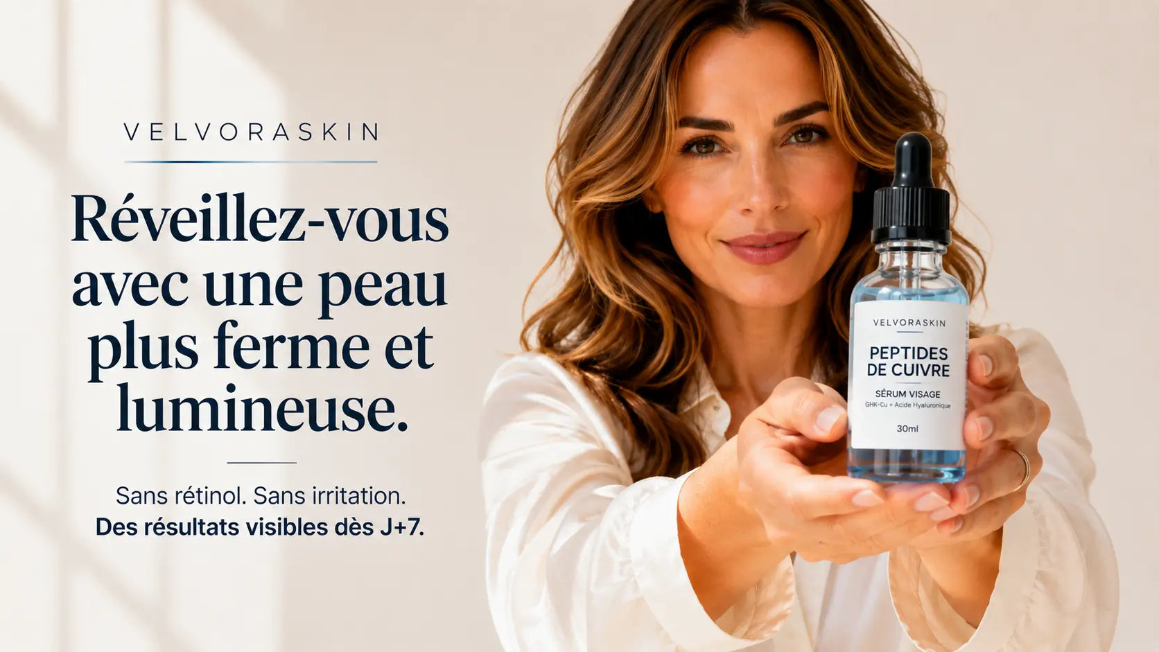 Velvoraskin sérum peptides de cuivre